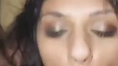 The guy pisses in GF’s mouth after getting a desi blowjob