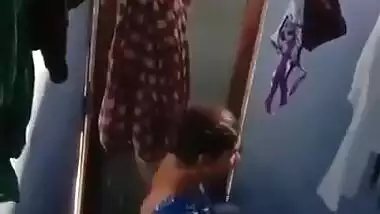 Spying Indian college girl in bathroom