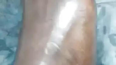 Massive foot inside teen pussy