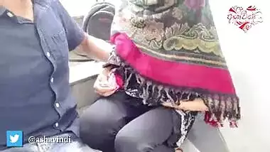 Desi hijab girl out door handjob and blowjob.