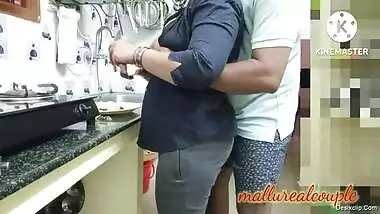Newly married kerala wife romance at kitchen