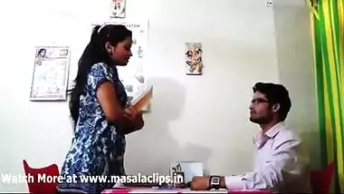 Interview of young girl turns into office sex