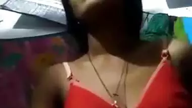 Guys are keen to see small tits and Indian girl doesn't make them wait