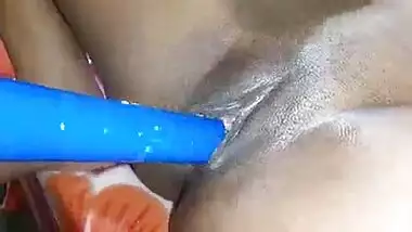 After breakup girlfriend fuck herself with pipe