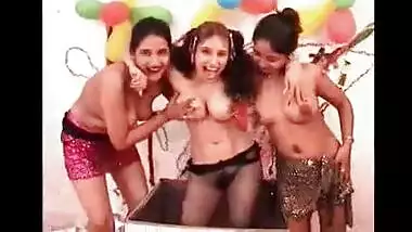Dirty birthday party for 3 INDIAN LESBIANS