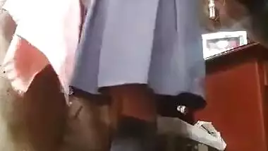 Desi teen girl stripping her school uniform
