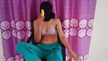 Anjoly Sen masturbates with a banana and has orgasm | Part-2