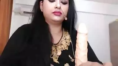 Indian BBW Masturbation Using Big Dildo