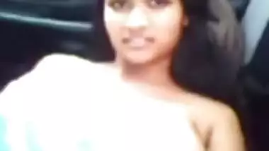 Sexy Bangla girl in car doing fun with bf