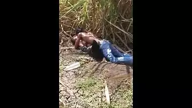 Village teen having outdoor sex in a sugarcane field