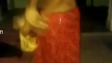 Young man behind camera films how old aunty gets naked before him