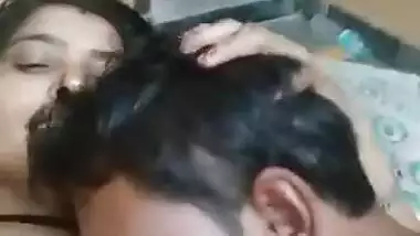 Indian couple on bed nude and boob suck