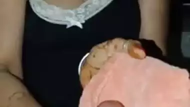 MILF jerking big dick of husband friend viral sex