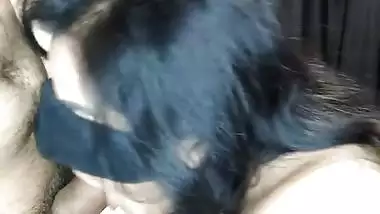 Chubby aunty blindfold blowjob and sex with husband boss