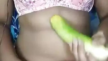 Horny Girl Enjoying Masturbation With Cucumber