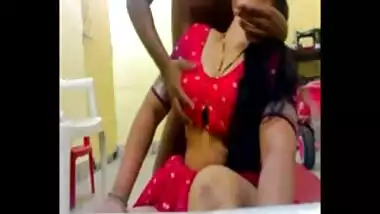 Indian busty aunty with young man