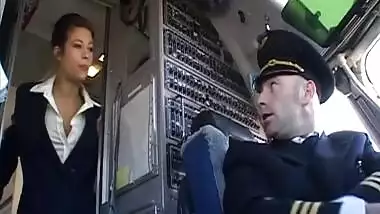 Beautiful Brunette Passenger Masturbates In Cockpit