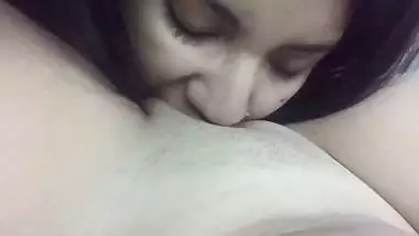 19 yr old desi nude teen girl licks her GF’s pussy
