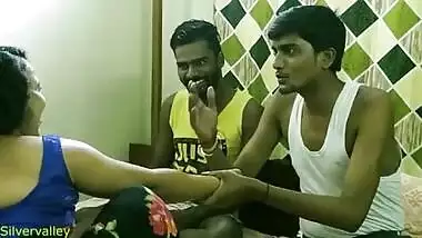 Indian Hot xxx Bhabhi fucking with two brother in law!! Clear dirty talk.. Ohh my god