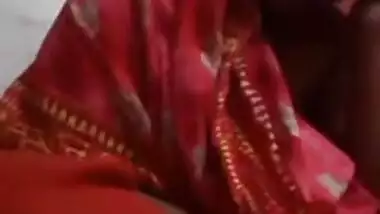 Indian aunty can't hide from camera so she is bound to take boobs out