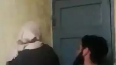 Hijab cheating Desi wife fucked in toilet while husband drinks coffee