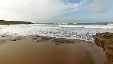 Indian romantic sex of a couple on an open beach