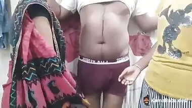 A man fucks his wife and sister in the threesome sex desi video