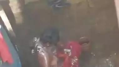 Desi village bhabi bathing and changing caught by hidden cam