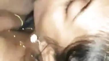Close-up video where the Indian licks slut's pussy after blowjob