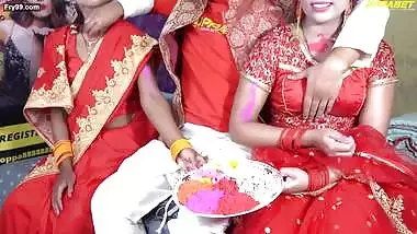XXX Holi Special father in law fuck two daughter in law’s in Holi Hindi voice