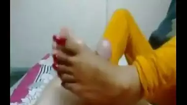 Desi footjob sex video of a crazy couple.