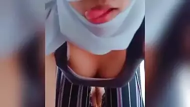 Desi teen on cam with mask