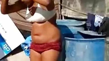 Bathing village girl video