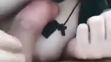 Girl gives a blowjob on the stairs in the Nepali sex video