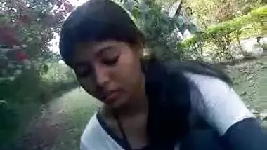 Hot gujrati girl neha with her boyfriend manu in park showing her big juicy breasts