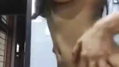 Well-shaped sexy Indian teen reveals big boobs and teases hairy twat
