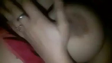 Rubbing wet pussy and big boobs
