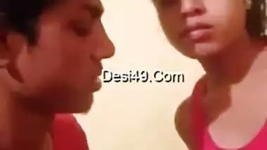 Beautiful Desi girl savors man kissing her XXX lips and touching boobs