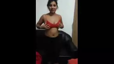 Sexy Indian playgirl undresses and fingers Over Skype