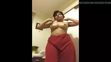young pretty indian shows her big tits and hairy pussy