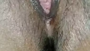Wife Shows Her Hairy Pussy