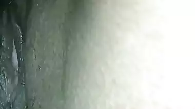 Man licks his wife’s shaved pussy like a dog