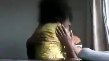 Crushing the huge tits of the Delhi college girl