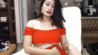 Beautiful indian Shena In Red Dress