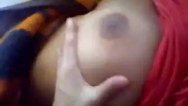 Husband playing with wife’s big tits