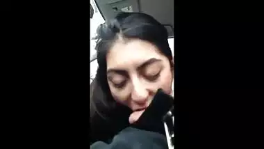 Desi Slut Sucks White Cock in Car