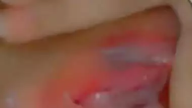Sexy Indian XXX babe showing boobs and playing with pussy on video call