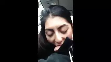 NRI College Girl Sucking Cock Of Lover In Car
