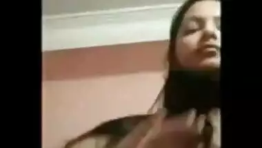 Indian college breasty honey riding her bf