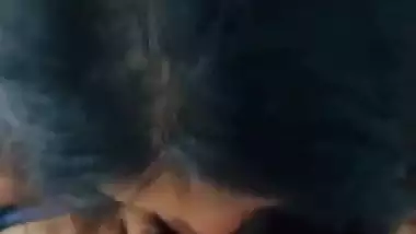 Cute girl sucking her BFs dick and balls